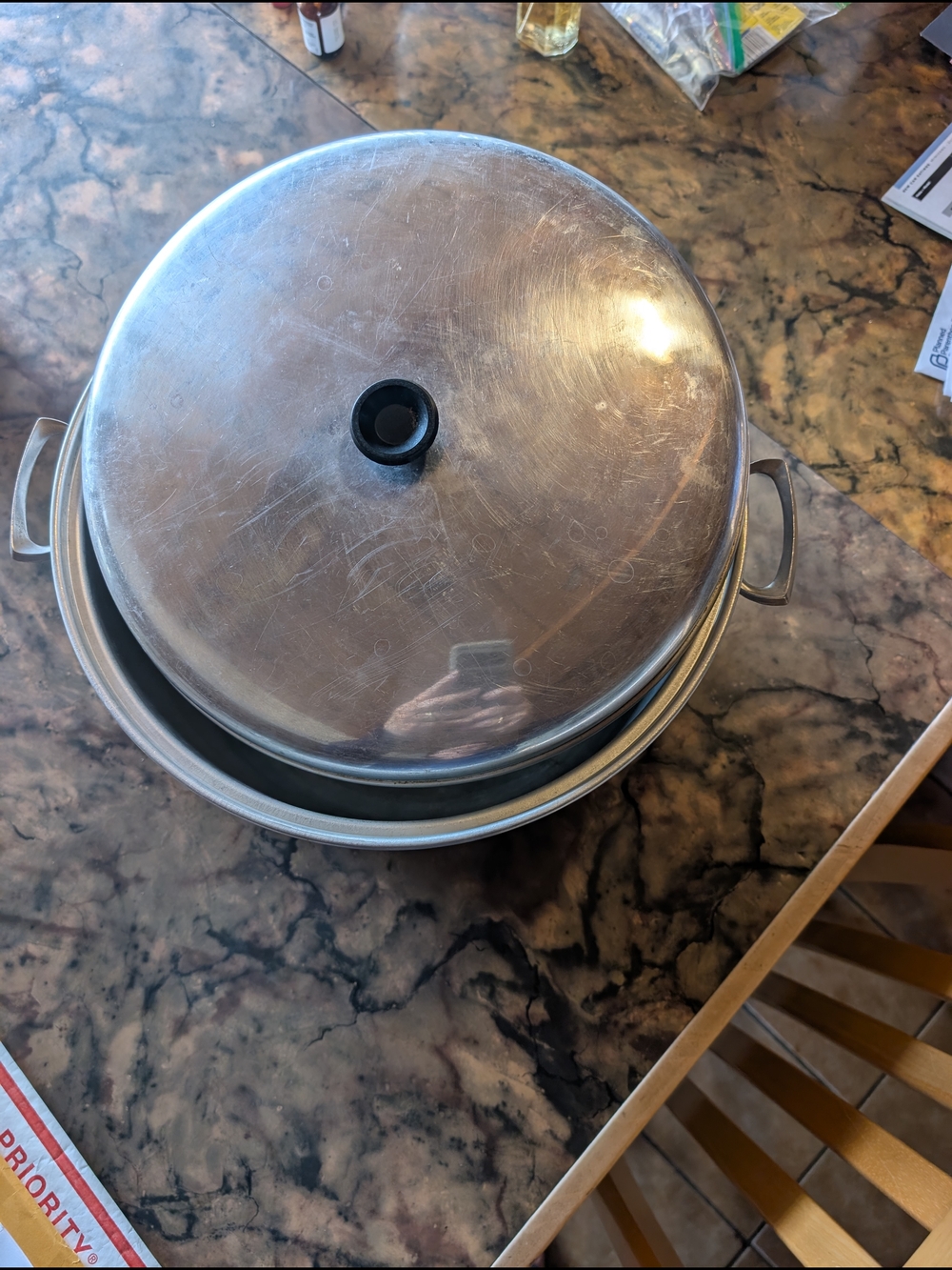 Vintage 16 Quart Aluminum Covered Stockpot Pot - Silver